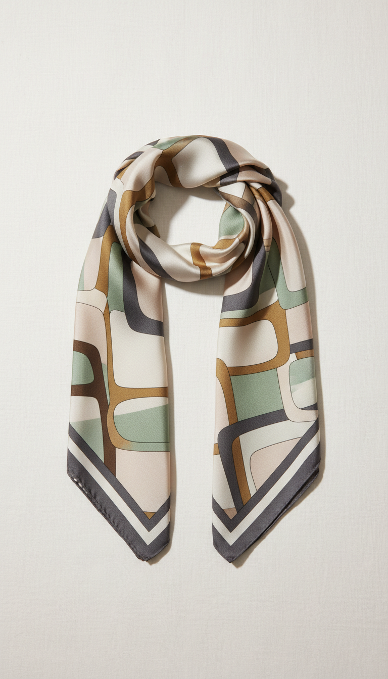 Foulard satinato fantasia geometrica